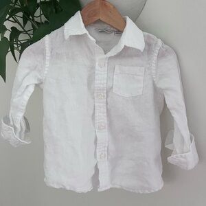 Janie and Jack Infant Classic Linen Button Down Shirt size 18-24 months
